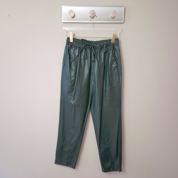 NWT Zara green faux leather pants, XS - Picture 9 of 10